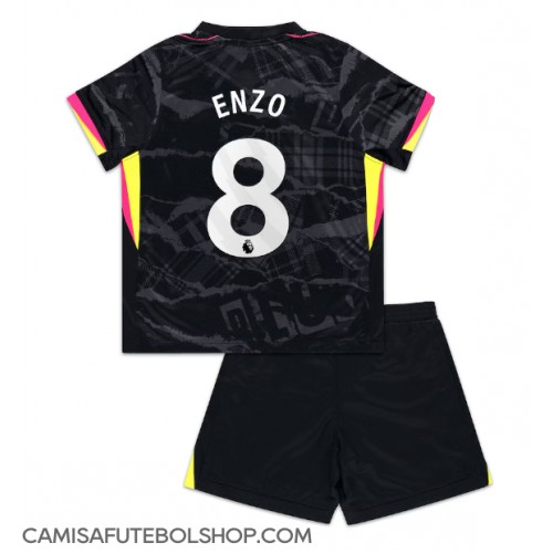 Camisa de time de futebol Chelsea Enzo Fernandez #8 Replicas 3º Equipamento Infantil 2024-25 Manga Curta (+ Calças curtas)